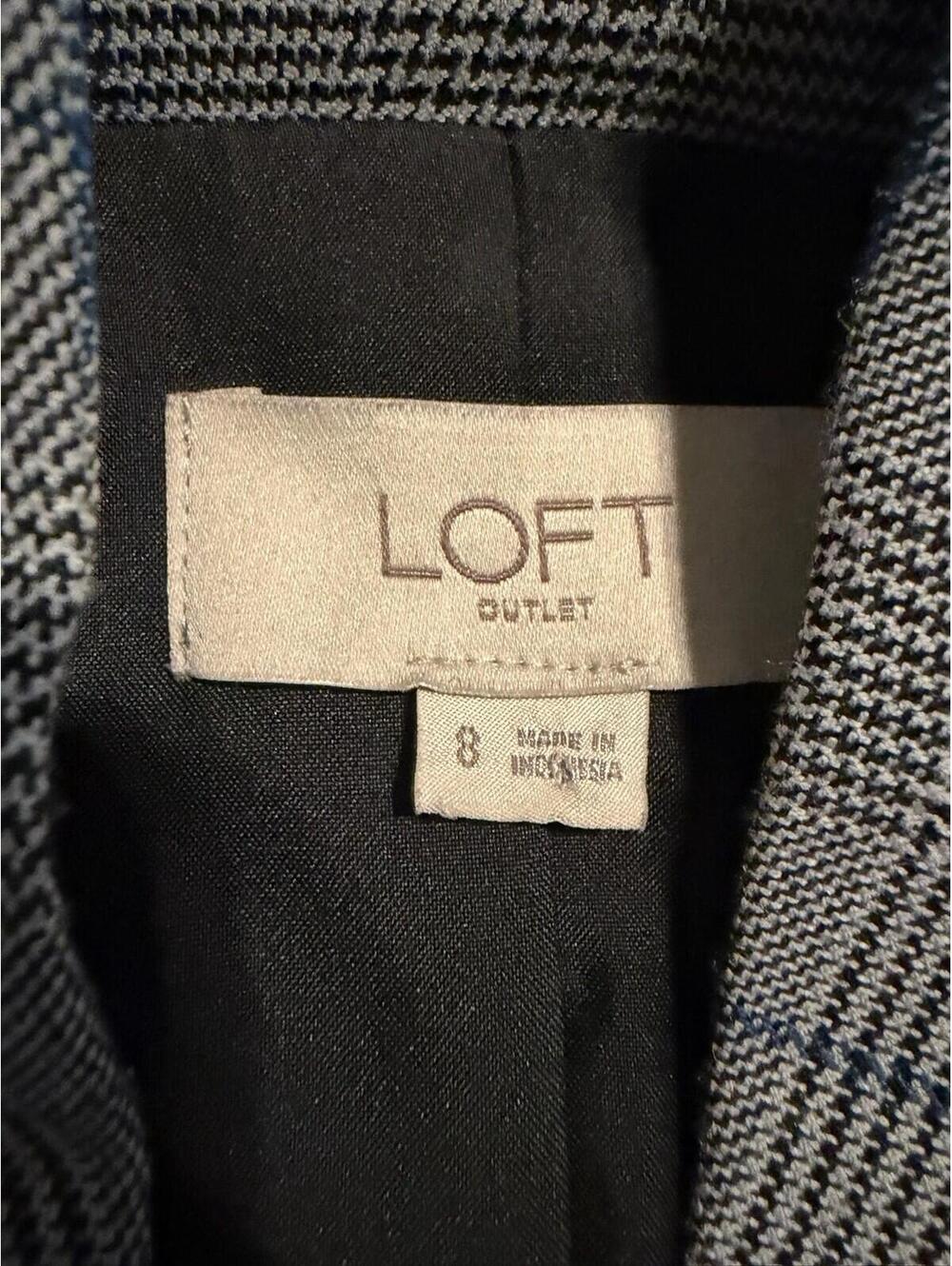 Fabulous LOFT Ann Taylor Plaid One Button Blazer Sz 8 - Picture 4 of 6